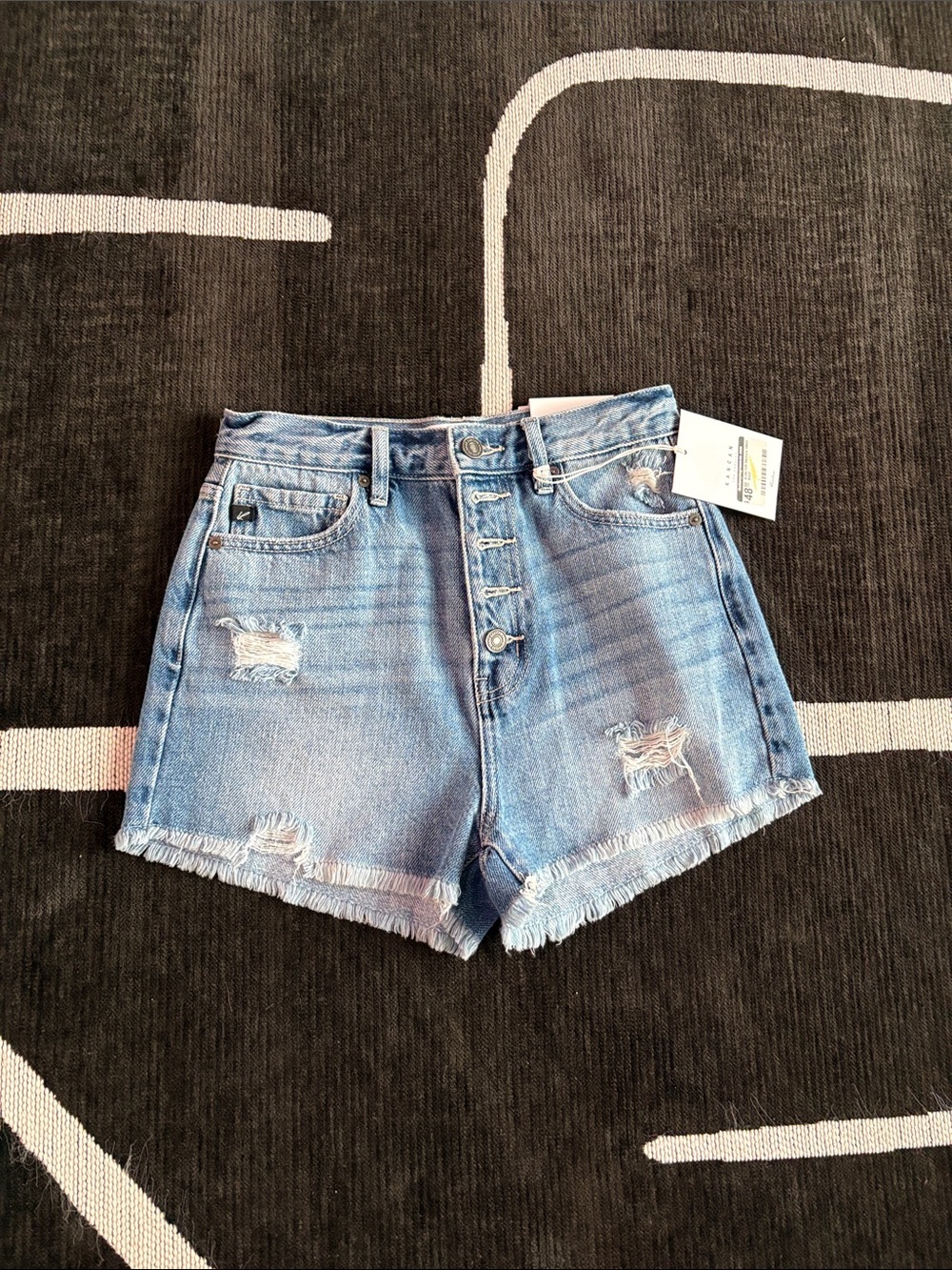 NWT KanCan Light Blue High-Rise Distressed Jean Shorts